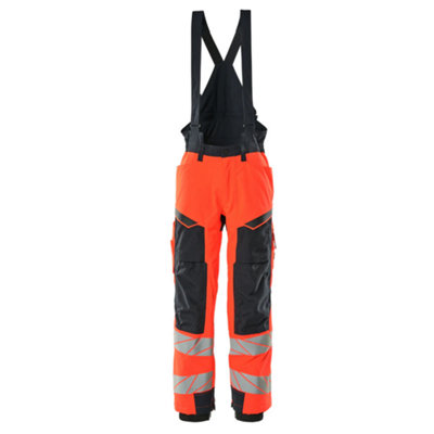Mascot Accelerate Safe Winter Trousers with Kneepad Pockets (Hi-Vis Red/Dark Navy)  (XXXXX Large)