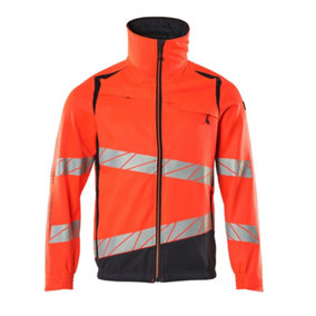 Mascot Accelerate Safe Work Jacket with Stretch Zones (Hi-Vis Red/Dark Navy)  (XX Large)