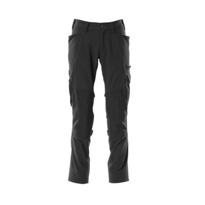 Mascot Accelerate Stretch Trousers with Kneepad Pockets - Black   (28.5) (Leg Length - Regular)