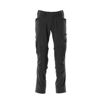 Mascot Accelerate Stretch Trousers with Kneepad Pockets - Black   (42.5) (Leg Length - Long)