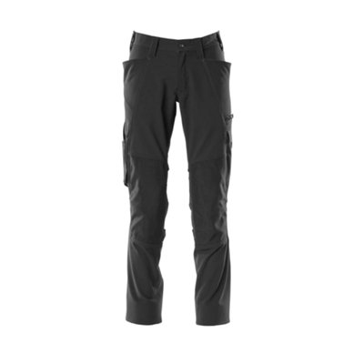 Mascot Accelerate Stretch Trousers with Kneepad Pockets - Black   (42.5) (Leg Length - Regular)