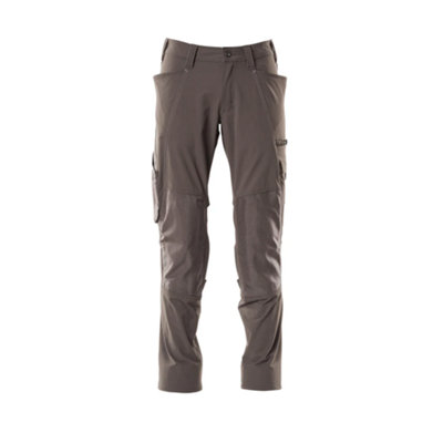 Mascot Accelerate Stretch Trousers with Kneepad Pockets - Dark Anthracite   (28) (Leg Length - Regular)