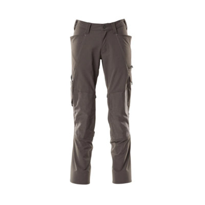Mascot Accelerate Stretch Trousers with Kneepad Pockets - Dark Anthracite   (28) (Leg Length - Regular)