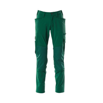 Mascot Accelerate Stretch Trousers with Kneepad Pockets - Green   (28) (Leg Length - Regular)