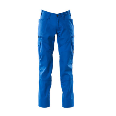Mascot Accelerate Thigh Pocket Trousers with Stretch Zones - Azure Blue   (28) (Leg Length - Regular)