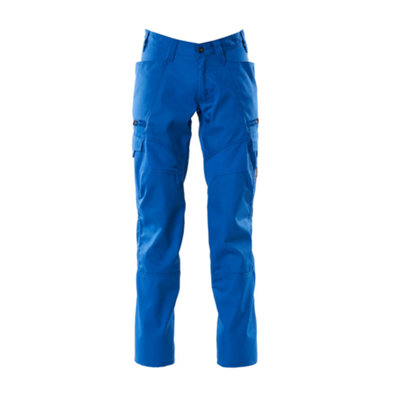 Mascot Accelerate Thigh Pocket Trousers with Stretch Zones - Azure Blue   (38.5) (Leg Length - Long)