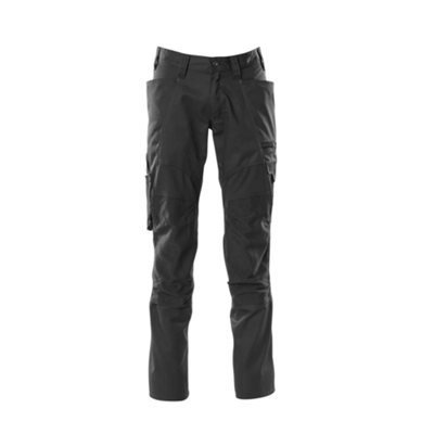 Mascot Accelerate Trousers with Kneepad Pockets - Black   (28) (Leg Length - Regular)