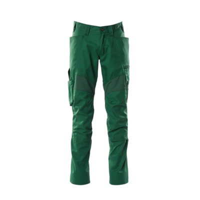 Mascot Accelerate Trousers with Kneepad Pockets - Green   (28.5) (Leg Length - Regular)