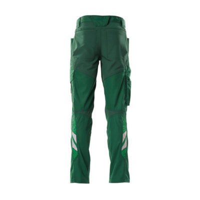 Mascot Accelerate Trousers with Kneepad Pockets - Green   (28) (Leg Length - Regular)