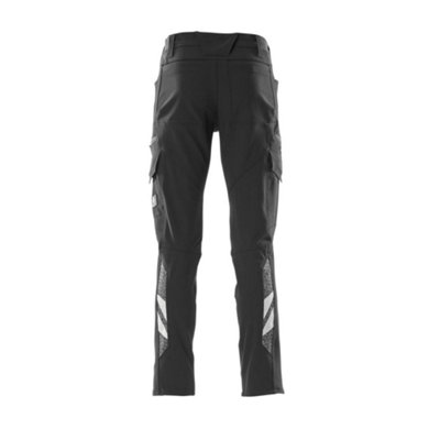 Mascot Accelerate Ultimate Stretch Trousers with Thigh Pockets - Black   (28) (Leg Length - Regular)
