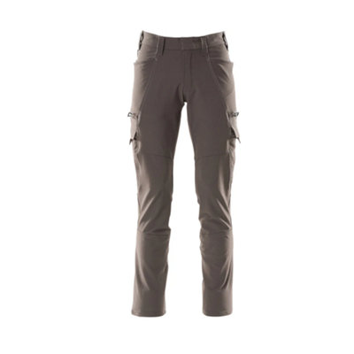 Mascot Accelerate Ultimate Stretch Trousers with Thigh Pockets - Dark Anthracite   (28) (Leg Length - Regular)