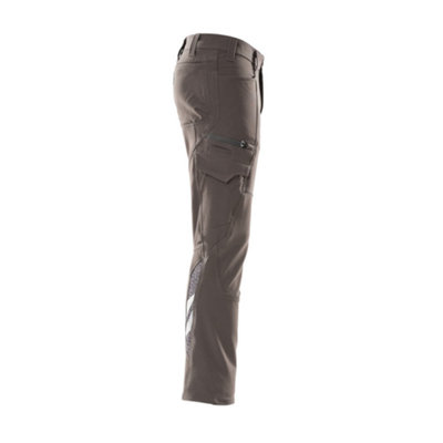 Mascot Accelerate Ultimate Stretch Trousers with Thigh Pockets - Dark Anthracite   (28) (Leg Length - Regular)
