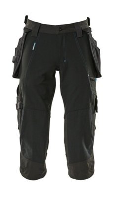 Mascot Advanced A3/4 Length Trousers with Holster Pockets (Black)  (31.5) (Leg Length - Regular)