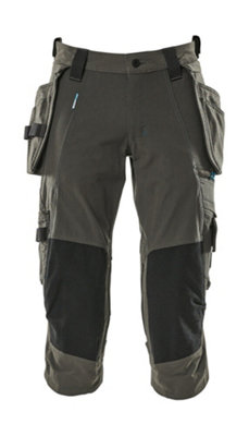 Mascot Advanced A3/4 Length Trousers with Holster Pockets (Dark Anthracite)  (28) (Leg Length - Regular)