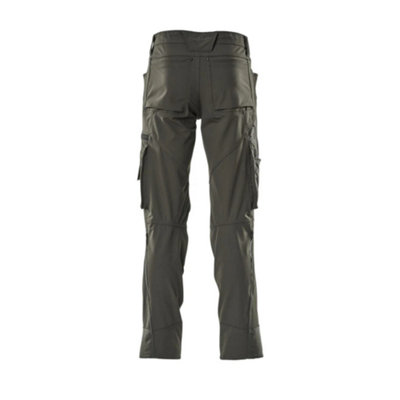 Mascot Advanced Stretch Trousers with Kneepad Pockets - Dark Anthracite   (28) (Leg Length - Regular)