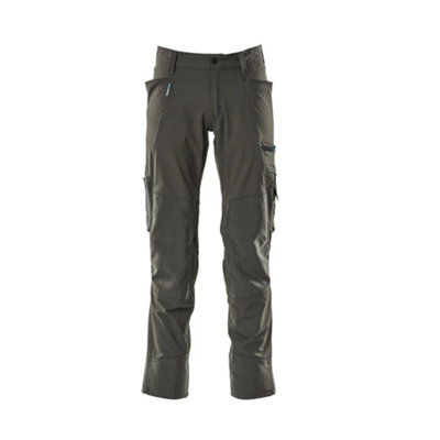 Mascot Advanced Stretch Trousers with Kneepad Pockets - Dark Anthracite   (31.5) (Leg Length - Long)