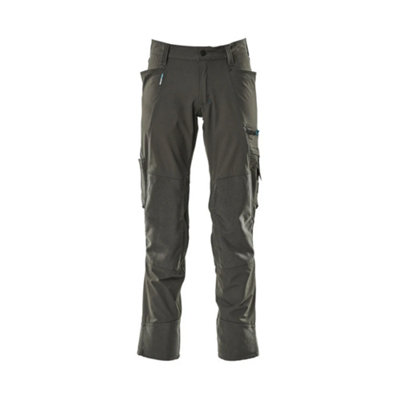 Mascot Advanced Stretch Trousers with Kneepad Pockets - Dark Anthracite   (42.5) (Leg Length - Long)