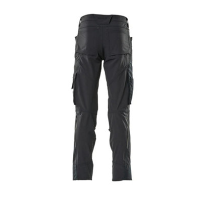 Mascot Advanced Stretch Trousers with Kneepad Pockets - Dark Navy Blue   (28) (Leg Length - Short)