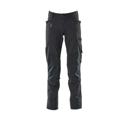 Mascot Advanced Stretch Trousers with Kneepad Pockets - Dark Navy Blue   (40.5) (Leg Length - Short)
