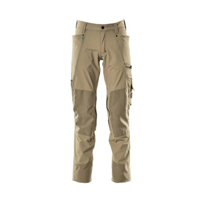 Mascot Advanced Stretch Trousers with Kneepad Pockets - Light Khaki   (35.5) (Leg Length - Short)