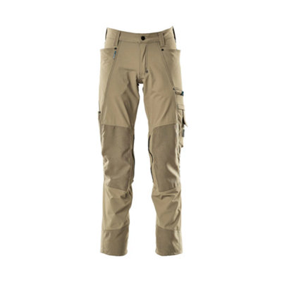 Mascot Advanced Stretch Trousers with Kneepad Pockets - Light Khaki   (40.5) (Leg Length - Short)