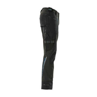 Mascot Advanced Trousers with Dyneema Kneepad Pockets - Black   (28) (Leg Length - Regular)