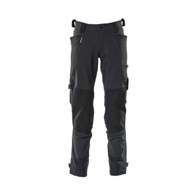 Mascot Advanced Trousers with Dyneema Kneepad Pockets - Dark Navy Blue   (28) (Leg Length - Short)