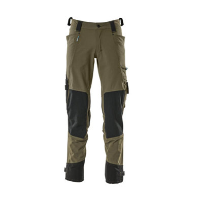 Mascot Advanced Trousers with Dyneema Kneepad Pockets - Moss Green   (28) (Leg Length - Regular)