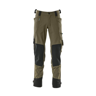 Mascot Advanced Trousers with Dyneema Kneepad Pockets - Moss Green   (34.5) (Leg Length - Short)