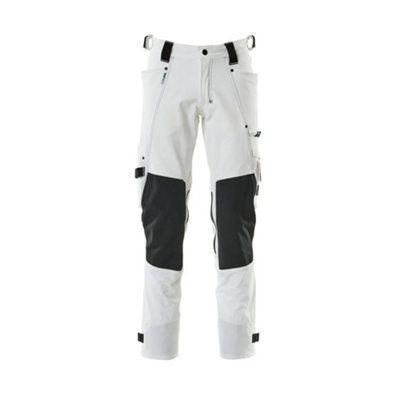 Mascot Advanced Trousers with Dyneema Kneepad Pockets - White   (50.5) (Leg Length - Regular)