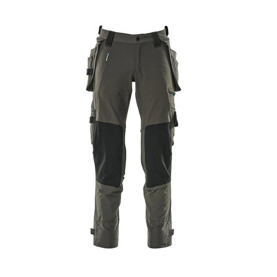 Mascot Advanced Trousers with Holster Pockets and Stretch - Dark Anthracite   (40.5) (Leg Length - Regular)