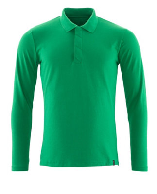 Mascot Crossover Long-Sleeved Polo Shirt with ProWash Technology (Grass Green)  (X Small)