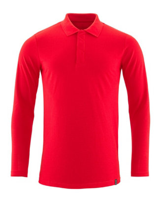 Mascot Crossover Long-Sleeved Polo Shirt with ProWash Technology (Traffic Red)  (Medium)