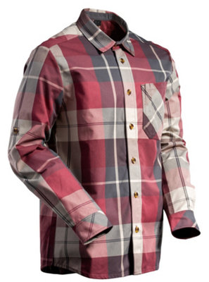 Mascot Customized Checked Flannel Shirt (bordeaux Checked) (medium 