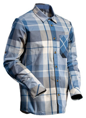 Mascot Customized Checked Flannel Shirt (Dark Navy Checked)  (X Large)