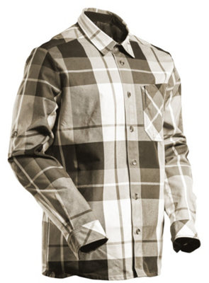 Mascot Customized Checked Flannel Shirt (Dark Sand Checked)  (X Small)