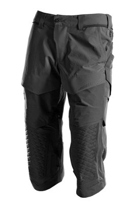 Mascot Customized Craftsmen's 3/4 Trousers with Kneepad Pockets - Black   (28.5) (Leg Length - Regular)