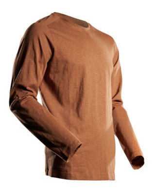 Mascot Customized Modern Fit Long-Sleeved T-shirt (Nut Brown)  (XX Large)