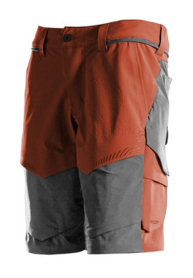 Mascot Customized Stretch Lightweight Shorts - Autumn RedA /Stone Grey  (31.5) (Leg Length - 11")