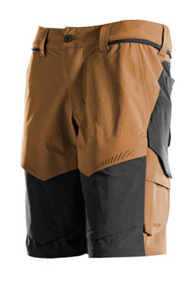 Mascot Customized Stretch Lightweight Shorts - Nut Brown/Black  (31.5) (Leg Length - 11")