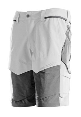 Mascot Customized Stretch Lightweight Shorts - White/Stone Grey  (40.5) (Leg Length - 11")