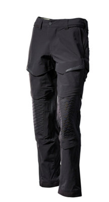 Mascot Customized Stretch Trousers with Kneepad Pockets - Black   (28.5) (Leg Length - Regular)
