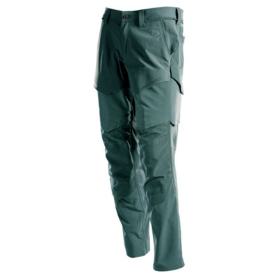 Mascot Customized Stretch Trousers with Kneepad Pockets - Forest Green  (28) (Leg Length - Regular)