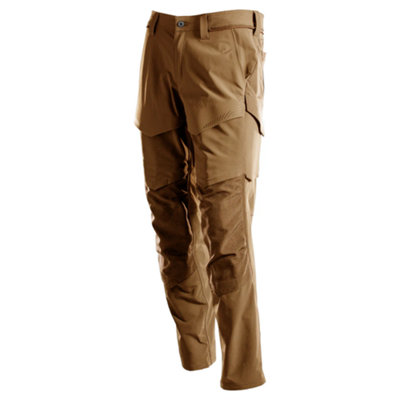 Mascot Customized Stretch Trousers with Kneepad Pockets - Nut Brown  (27) (Leg Length - Regular)