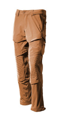 Mascot Customized Stretch Trousers with Kneepad Pockets - Nut Brown  (28) (Leg Length - Regular)