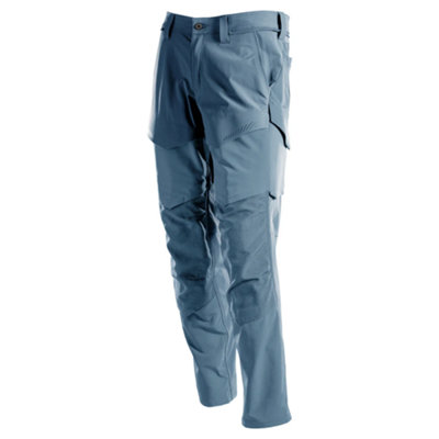 Mascot Customized Stretch Trousers with Kneepad Pockets - Stone Blue  (28) (Leg Length - Regular)