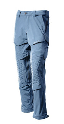 Mascot Customized Stretch Trousers with Kneepad Pockets - Stone Blue  (28) (Leg Length - Regular)