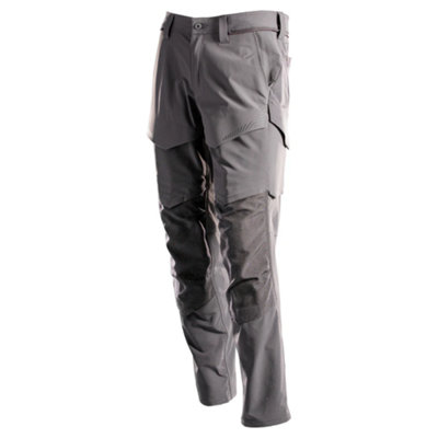 Mascot Customized Stretch Trousers with Kneepad Pockets - Stone Grey  (28) (Leg Length - Regular)
