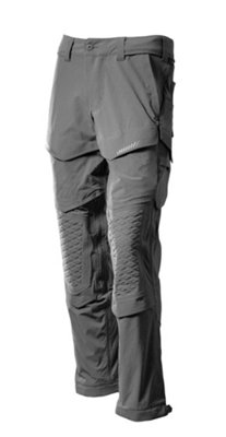 Mascot Customized Stretch Trousers with Kneepad Pockets - Stone Grey  (28) (Leg Length - Regular)