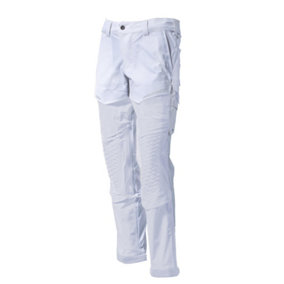 Mascot Customized Stretch Trousers with Kneepad Pockets - White   (42.5) (Leg Length - Long)